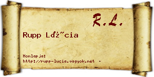 Rupp Lúcia névjegykártya